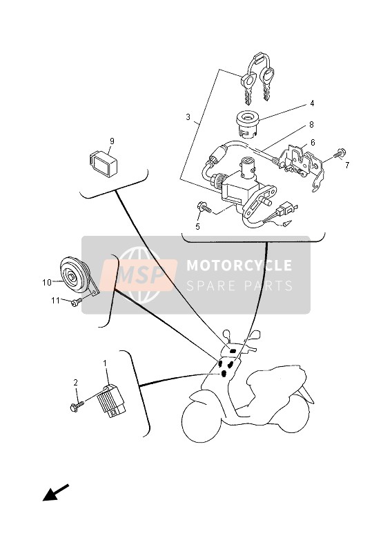 Yamaha YN50E 2013 ELEKTRISCH 1 für ein 2013 Yamaha YN50E